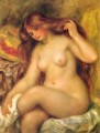 Badende mit blonden Haaren weibliche Nacktheit Pierre Auguste Renoir